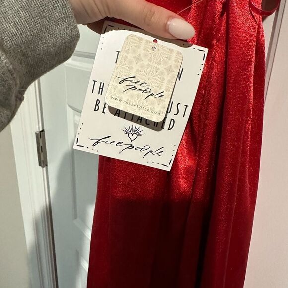 Free People NWT Look In To The Sun Gown in the color Red Racer size S - Picture 8 of 9